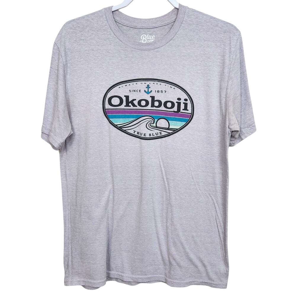 Okoboji IA Vacation Destination Shirt M Purple Lake Travel Souvenir Graphic Tee